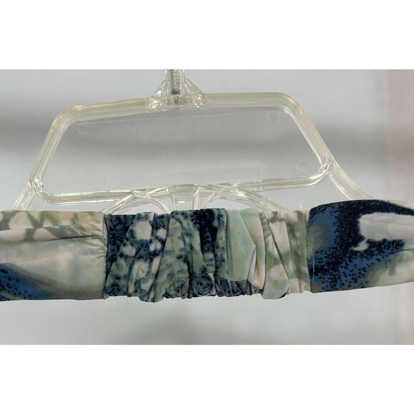 Cristinalove Abstract Blue Marble Print Halter Dress with Beaded Strap – Size L - Picture 3 of 8